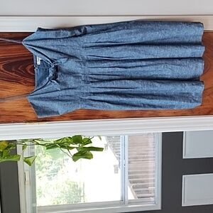 NWT Madewell Chambray Tie-Front Cutout Cami Dress Size 12